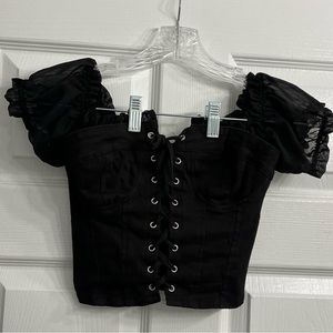 I am Gia black lace up corset size xs in black